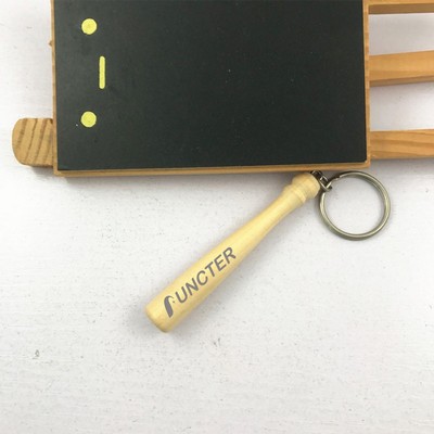 Wood Baseball Bat Keychain #S