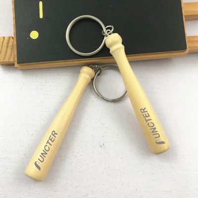 Wood Baseball Bat Keychain #L