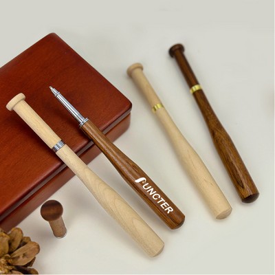 Baseball Bat Pen with Pen Cap Baseball Ballpoint Pen Wooden Pen
